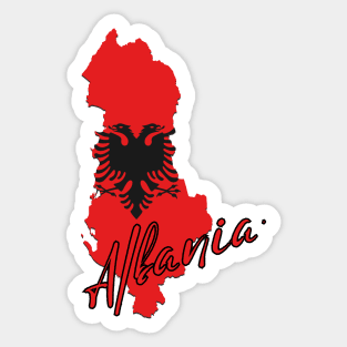 Albania map, Albania flag Sticker
